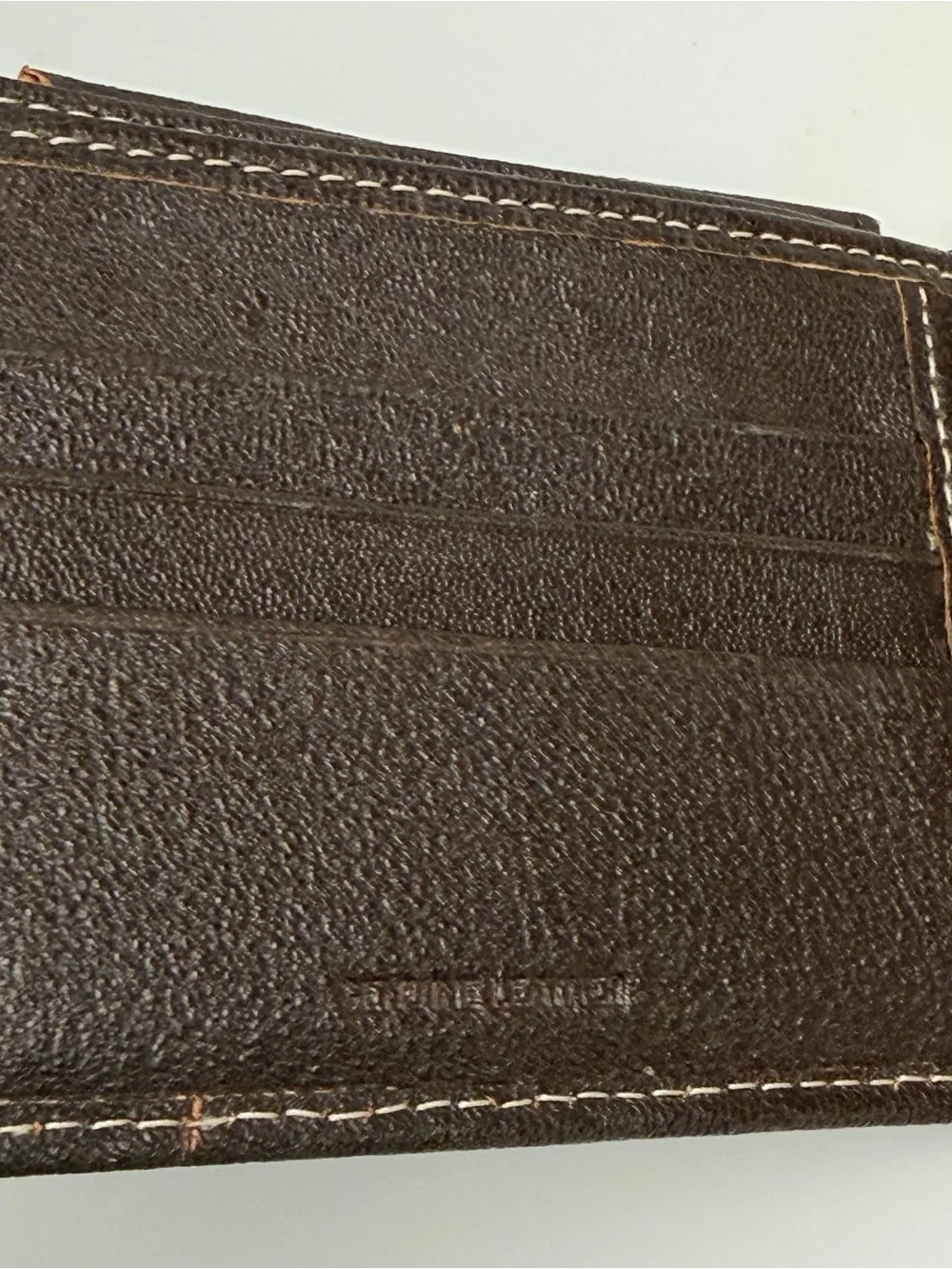 Timberland Dark Brown Leather Wallet with Embossed Logo